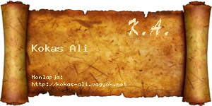 Kokas Ali névjegykártya